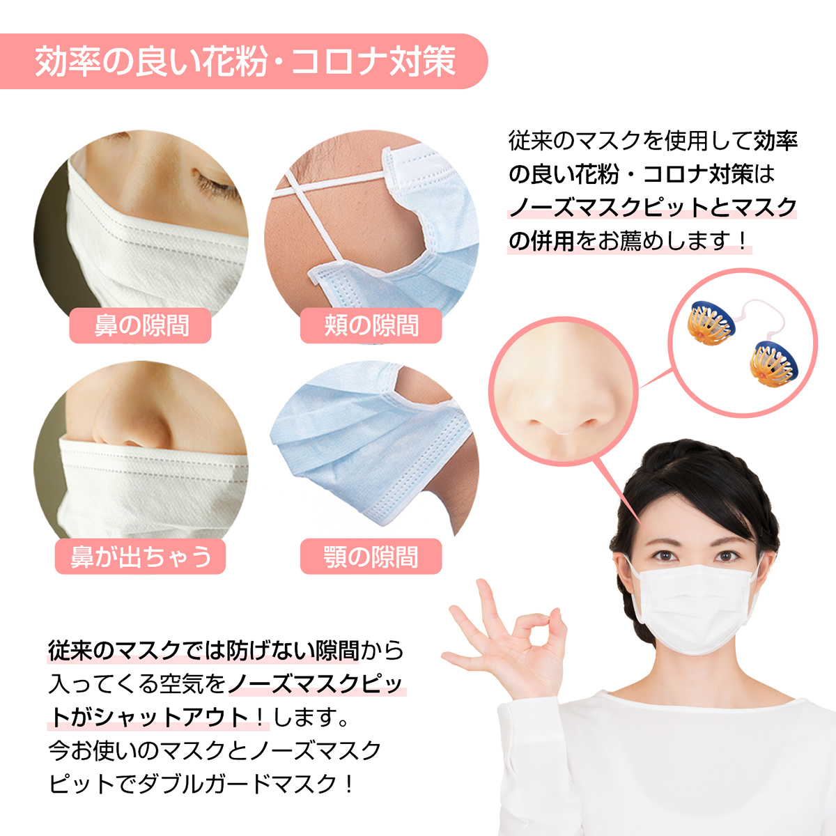 花粉対策鼻マスクノーズマスクピット！ノーズマスクピットネオ